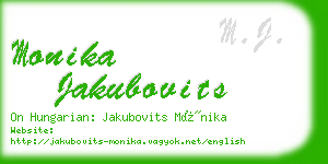 monika jakubovits business card